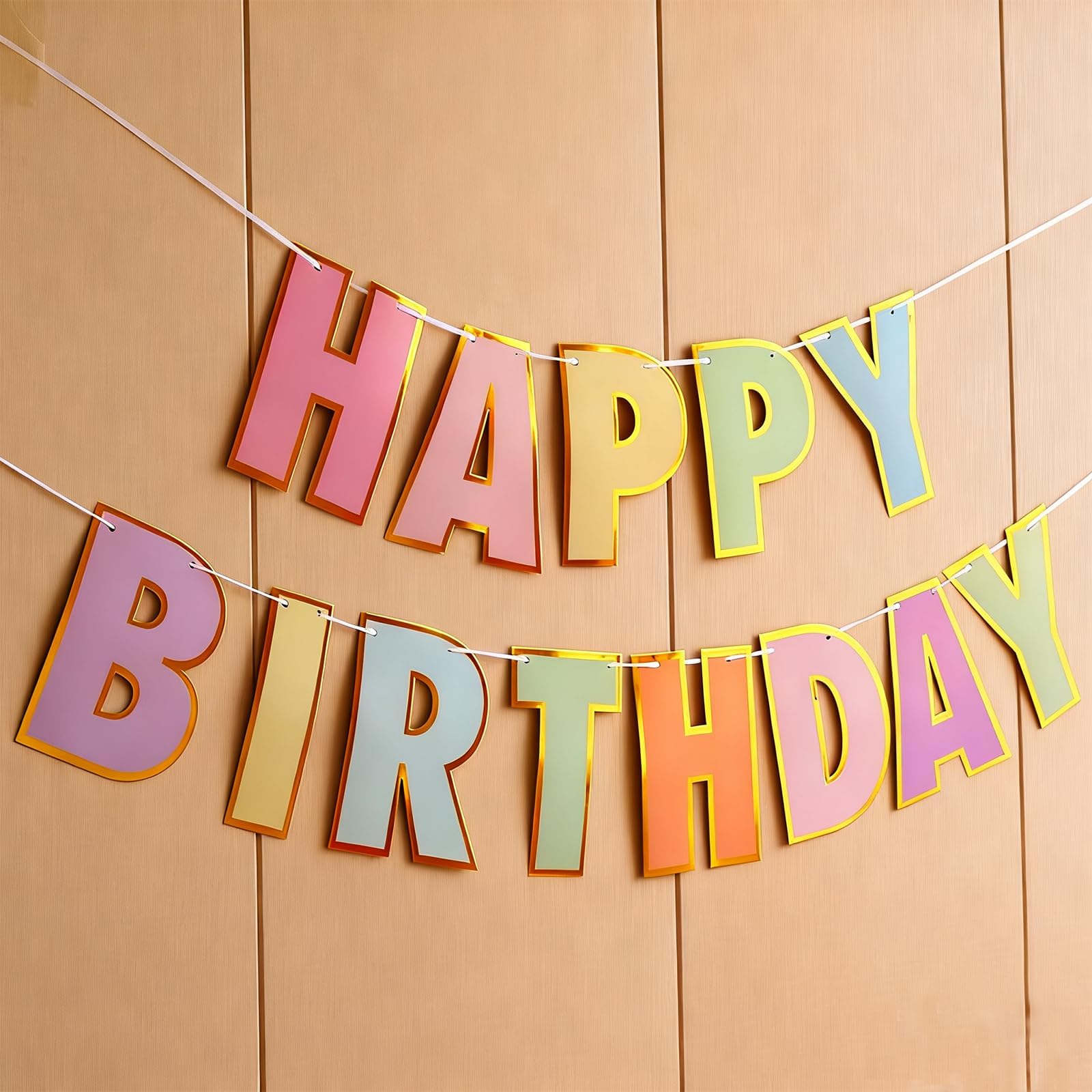 Happy Birthday Decorations Banner - Reusable Birthday Party Decorations for Indoor Outdoor, Colorful Celebration Sign for All Ages.