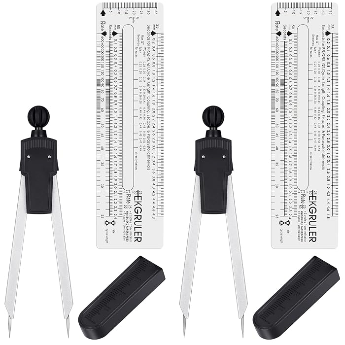 Buy 2 Sets EKG Caliper and EKG Ruler Combination Set ECG Calipers