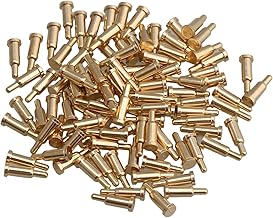 BQLZR Confezione da 100 pin Pogo con corrente a molla in rame placcato oro, diametro 2 mm, altezza 6 mm
