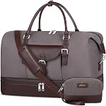 IBFUN Weekender Sac pour femmes, Grand sac de nuit Toile Voyage sac en peluche porter sur le pied avec compartiment de chaussures 21" 3Pcs ensemble