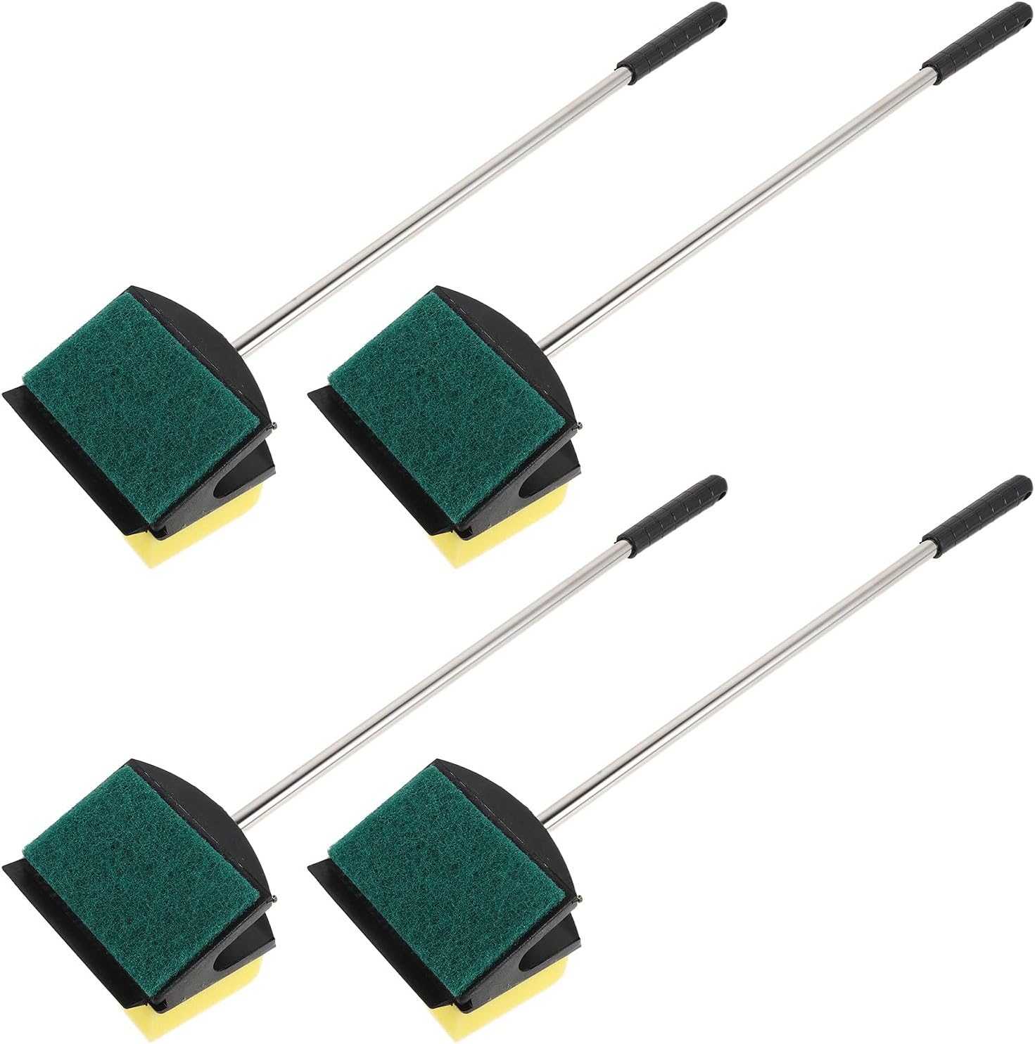 4PCS Aquarium Scraper: Double Sided Sponge Brush and - Long Handle Cleaning Scrubber for Glass Aquariums and Fish Tank