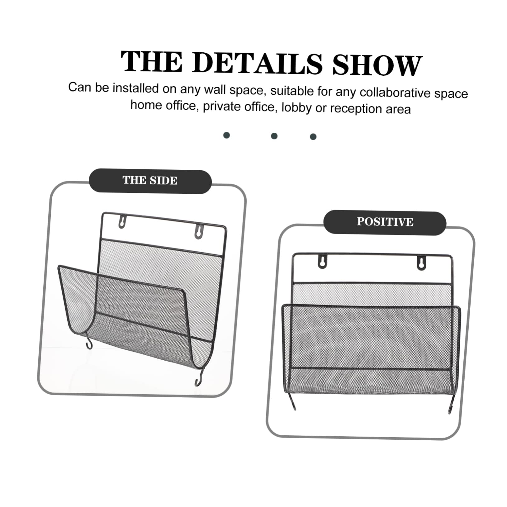 SEWACC Hanging Wall File Organizer Modern Wall Mounted Storage Shelf for Home Office Hotel Versatile Iron File Holder for Magazines Documents More Elegant Design for Functional Decor