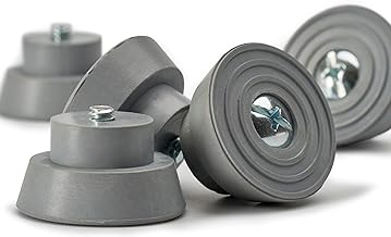 Door Stopper Replacement Rubber Tips - Ribbed Rubber Foot Door Stop Tips for Kickdown/Drop Down Door Stop Holder - Pack of 5 Durable Rubber Door Stoppers with Screws - Grey