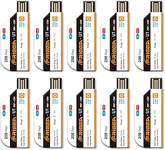 Frigga 10 Pack Temperature Data Logger Disposable Temperature Recorder 28800 Points USB Temperature Loggers Single Use High Accuracy 200 Days Cold Chain Transportation with PDF CSV Report, U1