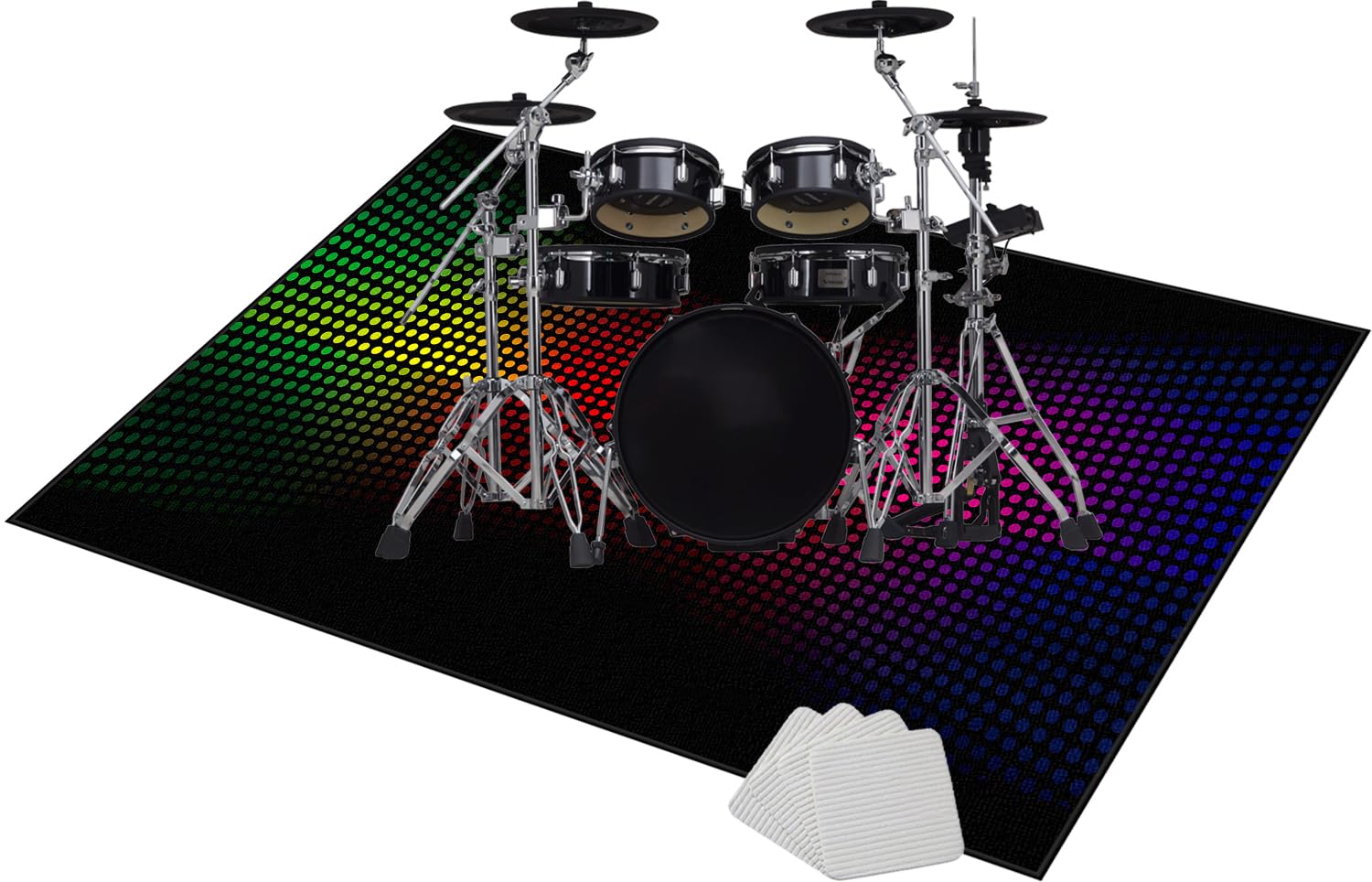 180 x 140 cm Maty na baterie antywibracyjne, mata na baterie elektroniczne, antypoślizgowa mata bębna, dźwiękoszczelna mata do bębna i innych instrumentów muzycznych