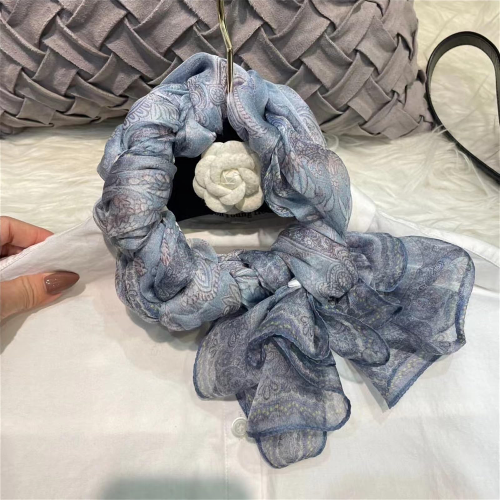 Primaverile Grande Leggera Sciarpa di seta Mantella Moda Donna Sciarpe lunghe Foulard chiffon design plaisley