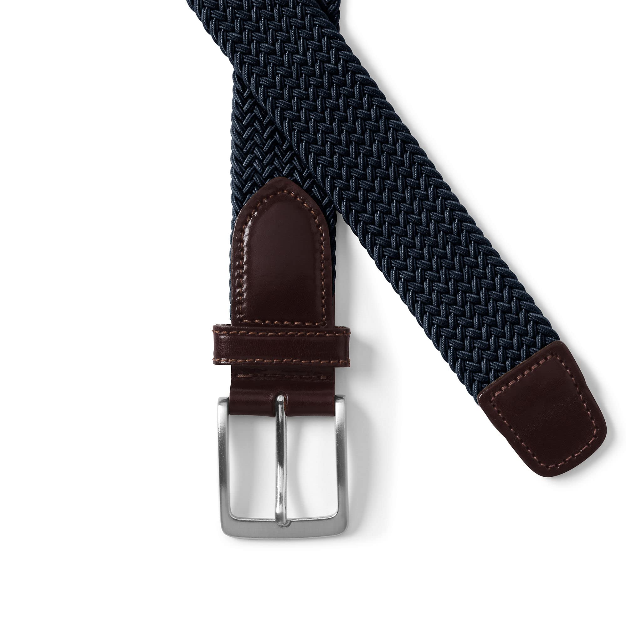 Lands' End Mens Elastic Braid Belt Radiant Navy
