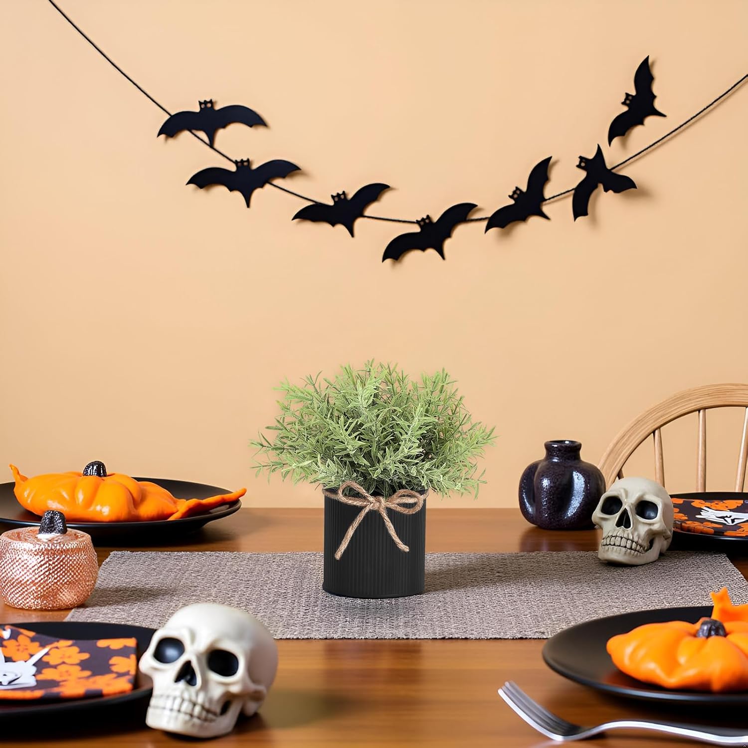 Mkono 3 Pack Small Fake Plants in Black Galvanized Metal Pots Artificial Eucalyptus Plants for Christmas Decorations Shelf Desk Home Farmhouse Room Coffee Table Bathroom Decor - Image 3