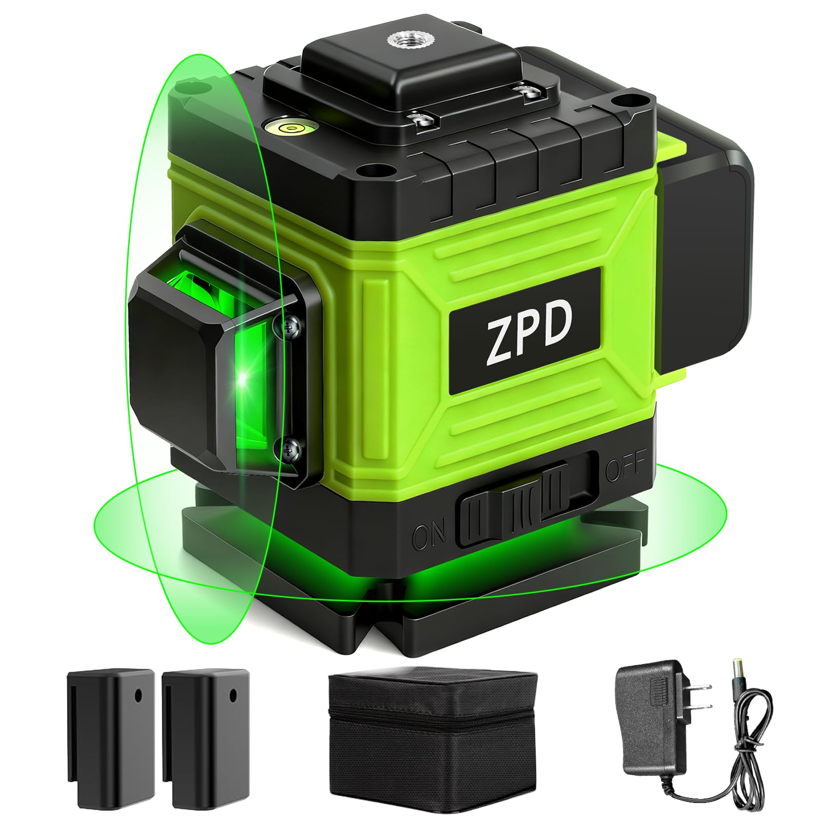 ZPD Laser Level - 360 Laser Level Self Leveling Green Lazer Leveler 360 Self Leveling for Construction, Tile, Home Renovation, Picture Hanging, green