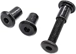 100pcs Black Hex Drive Socket Cap Bolts Dowel Joint Nuts Assortment Kit for Furniture Crib Connecting, M6x15mm/25mm/35mm/45mm/55mm/65mm/75mm