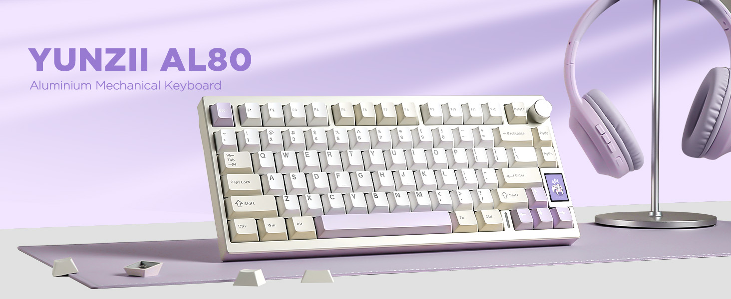 Amazon.com: YUNZII AL80 Wireless Mechanical Keyboard,Full Aluminum