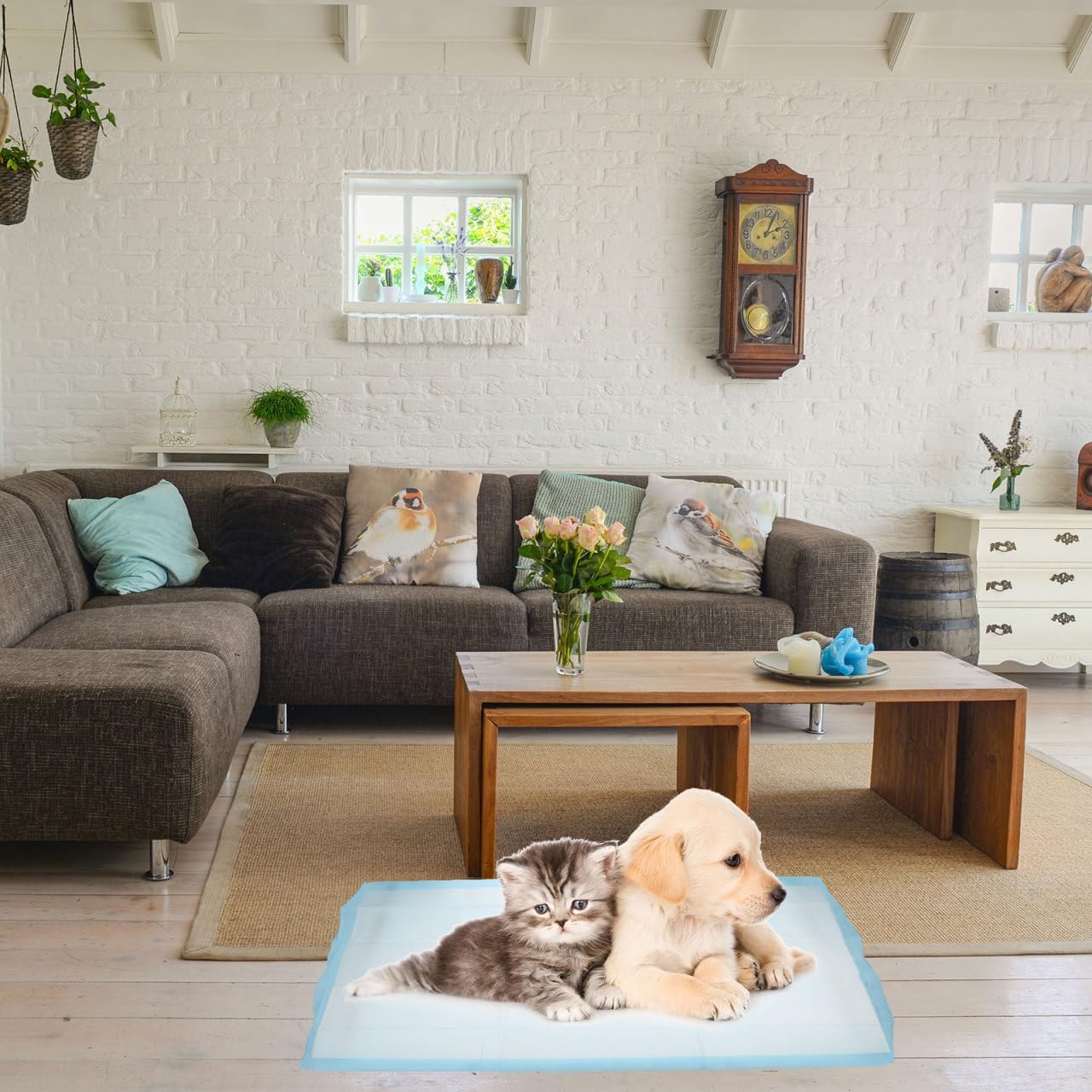 Yardwe 20Pcs Professional Dog Pee Pads Disposable Pet Training Mats with Leak Design Comfortable Absorbent for Indoor Outdoor Use