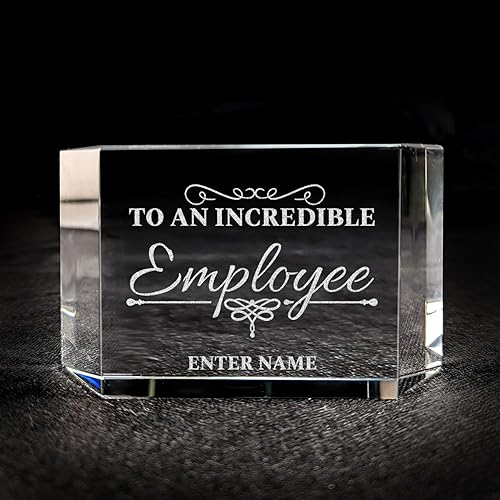 Miniatura 79 de Premio personalizado grabado con láser, diseño grabado con láser, agradecimiento, añade tu propio texto, incluye caja de regalo, premio al empleado