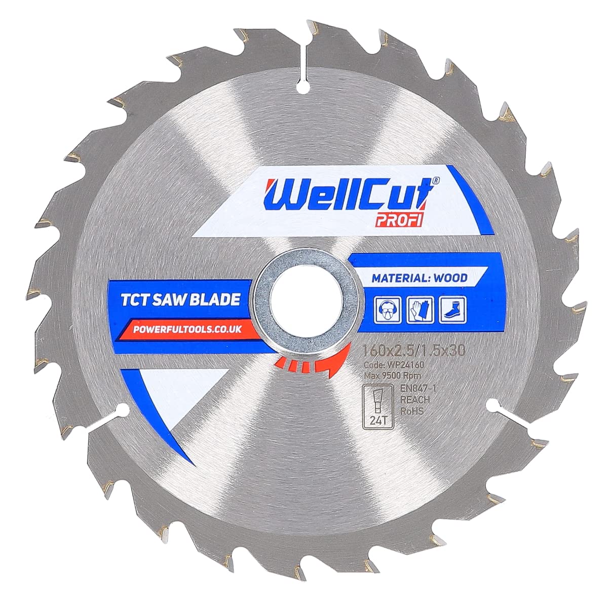 WELLCUT WP24160 Wood Circular Saw Blade 160mm x 24T x 30mm
