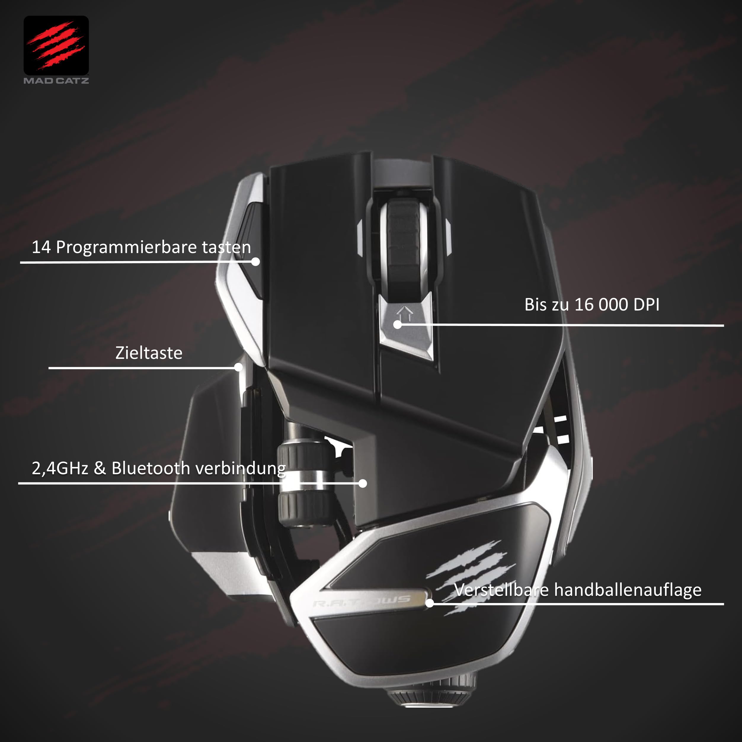 Madcatz R.A.T. Dws Dual Wirelessoptical Gaming Mouseblack
