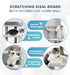 Made4Pets Cat Tree, Small Cat Tower for Indoor Cats with Cat Scratching Post & Stand from Natural Sisal / 2-Door Condo/Top Perch Bed/Spring Ball, Multi-Level Pet House for Kitten&Medium-Grey