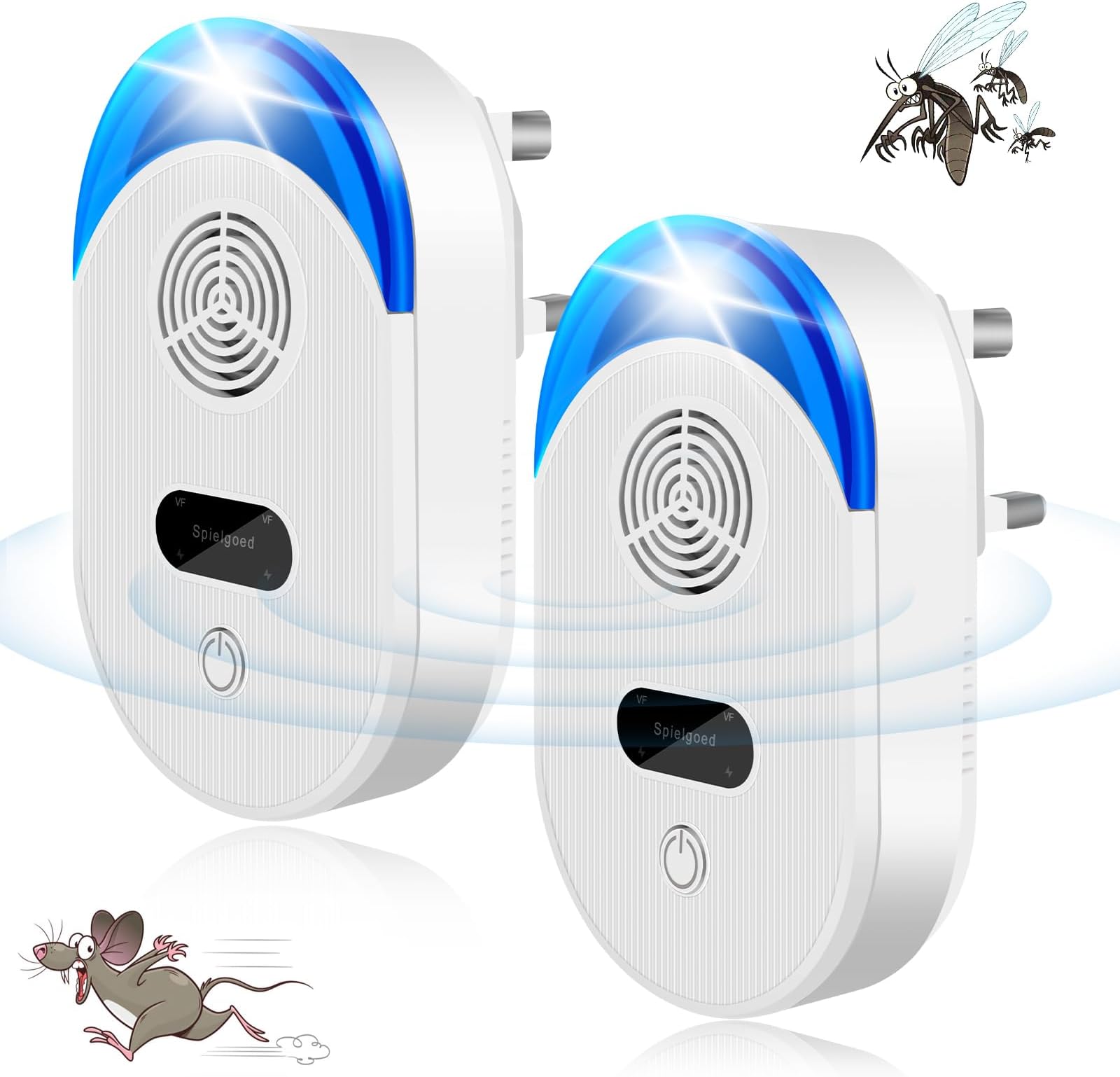 Ultrasonic Pest Repeller - 2PCS Electronic Mouse Repellent plug in Pest Control - Ideal for Mice, Rats,Spider, Mosquitoes,Ants, Moths,Harmless to Pets and Human