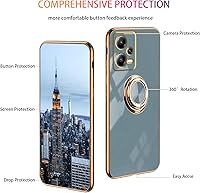 Vista 5 de Compatible con Xiaomi Redmi Note 12 Pro Plus Case Ring Holder Magnet Green, para Redmi Note 12 Pro Plus Funda de teléfono Funda de silicona a prueba