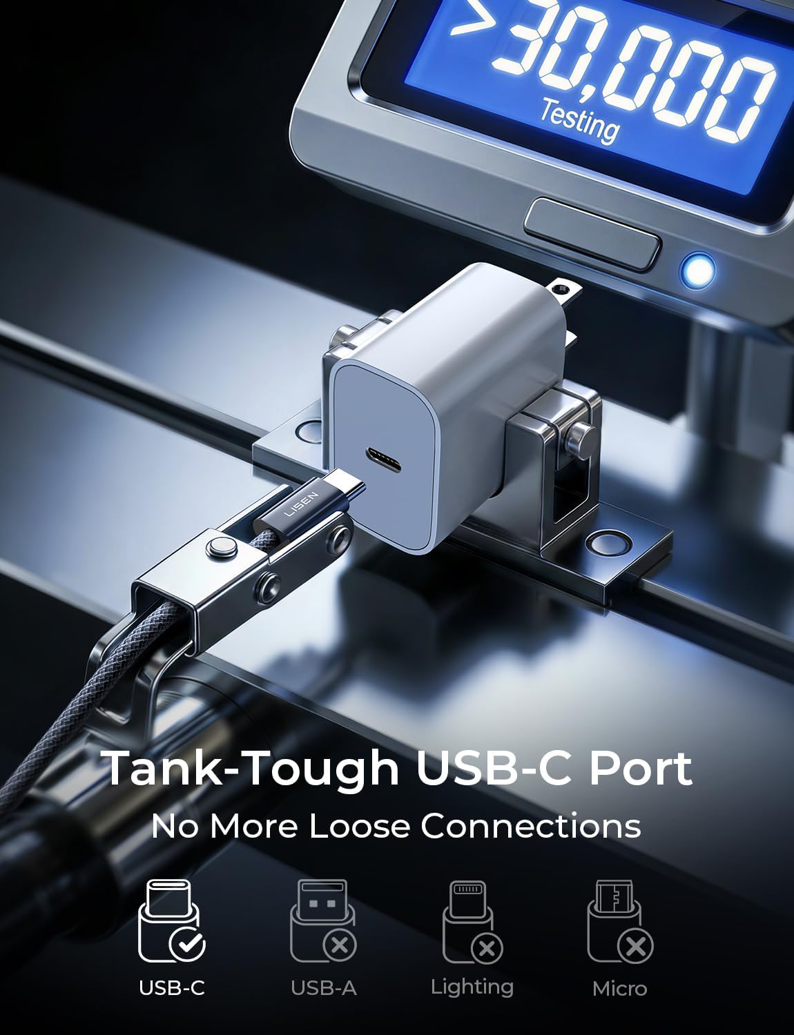 LISEN USB C Cable 240W - [6.6ft 2Pack] Nylon Braided Type C Cable Fast Charge PD3.1 USBC Fast Charging Data Cord for iPhone 17 16 Pro Max Samsung MacBook Pro,Xbox,iPad Pro/Air, Switch 2 - Image 5