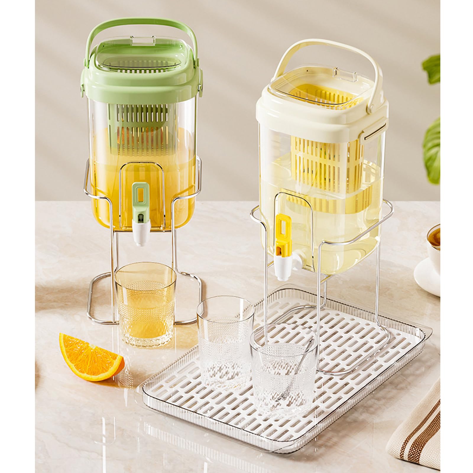 Kühlschrank-Getränkespender, auslaufsicherer Krug mit Wasserhahnauslauf, große Kapazität für Säfte, Cocktails, Eistee, Kaltgetränkespender mit Wasserhahn