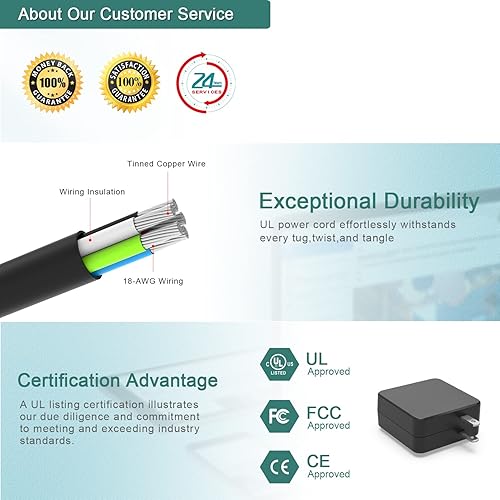 Miniatura 5 de Cargador de CA USB tipo C apto para Asus Chromebook C223 C223N C223NA C423NA C423N C423 14 C425TA C425T C425 C424MA C424M C424 Cable adaptador de