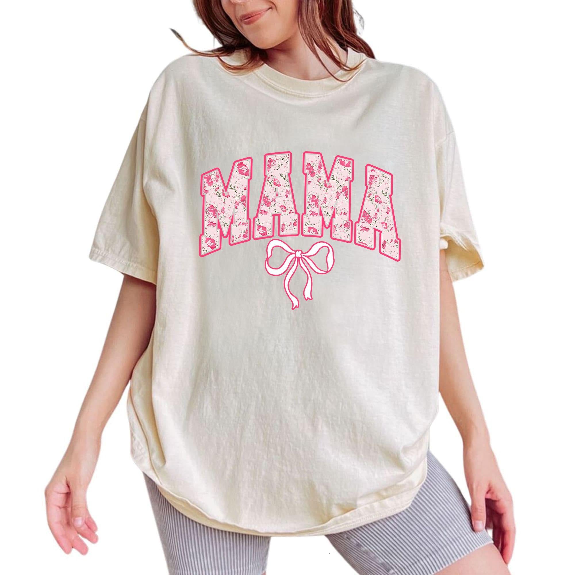 Retro Floral Bow Mama Shirt Comfort  &hellip;