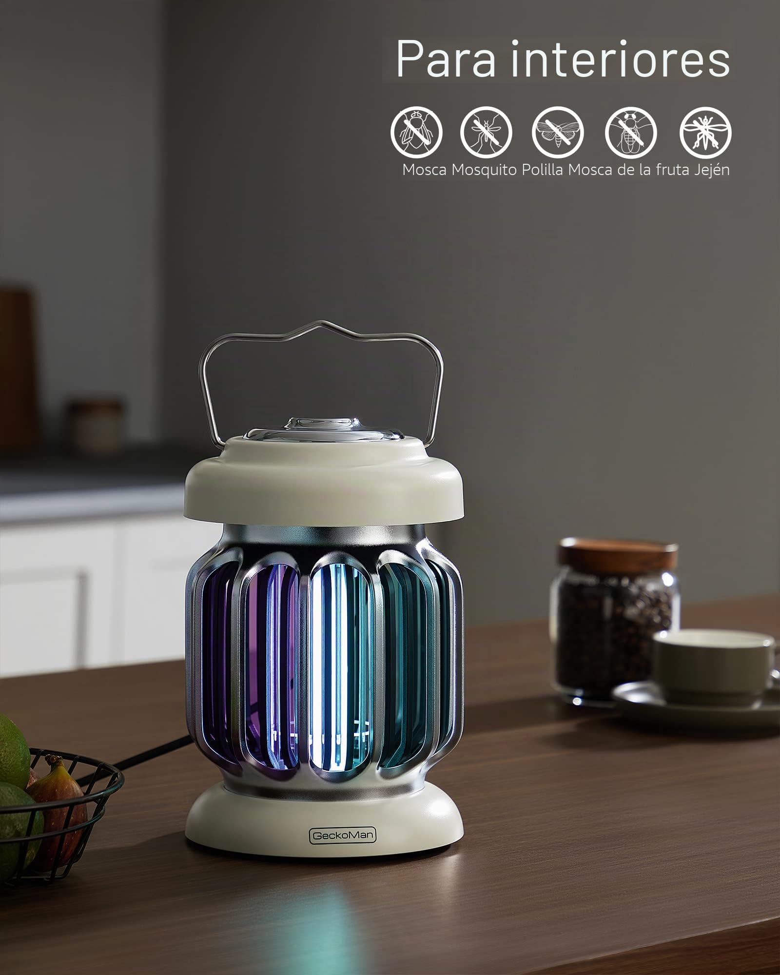 GeckoMan Spectre híbrido, interruptor impermeable, lámpara antimosquitos exterior e interior, lámpara antimosca, mata mosca eléctrica, atrapa mosca, trampa para moscas, dispositivo antigoteo mosquitos
