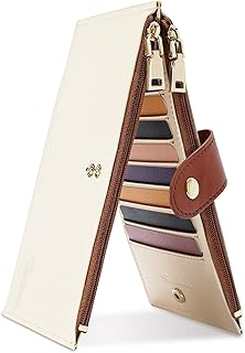 Travelambo Leather Wallets for Women Slim RFID Blocking Bifold Credit Card Holder Wallet