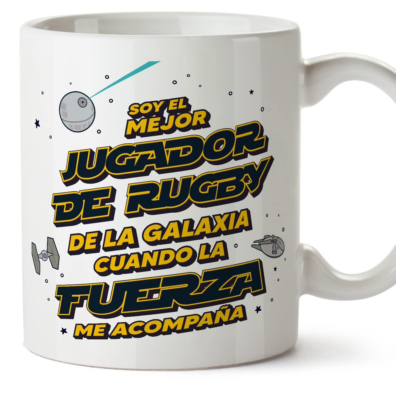 MUGFFINS Tazas para JEFE hombre - En Español - Mejor de la Galaxia Cuando Fuerza me Acompaña - 11 oz / 330 ml - Regalo original y divertido — view 180