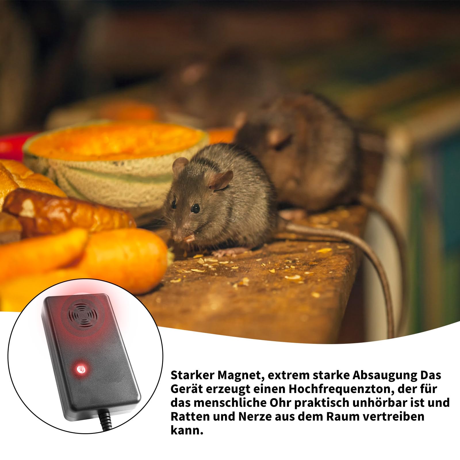 2 Stück Marderschreck Auto mit Stecker, Marderabwehr Haus, Marderfalle Marder Ultraschall für Marderabwehr Dachboden, Garten, Scheune, Garage, Keller