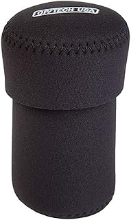 OP/TECH USA Fold-Over Neoprene Lens Pouch – Camera Lens Case for safe Lens Cover storage, Great for Photography & outdoor shoot, Keeps your Lens secure with No-Lose Lid-254 (Black) - Made in USA