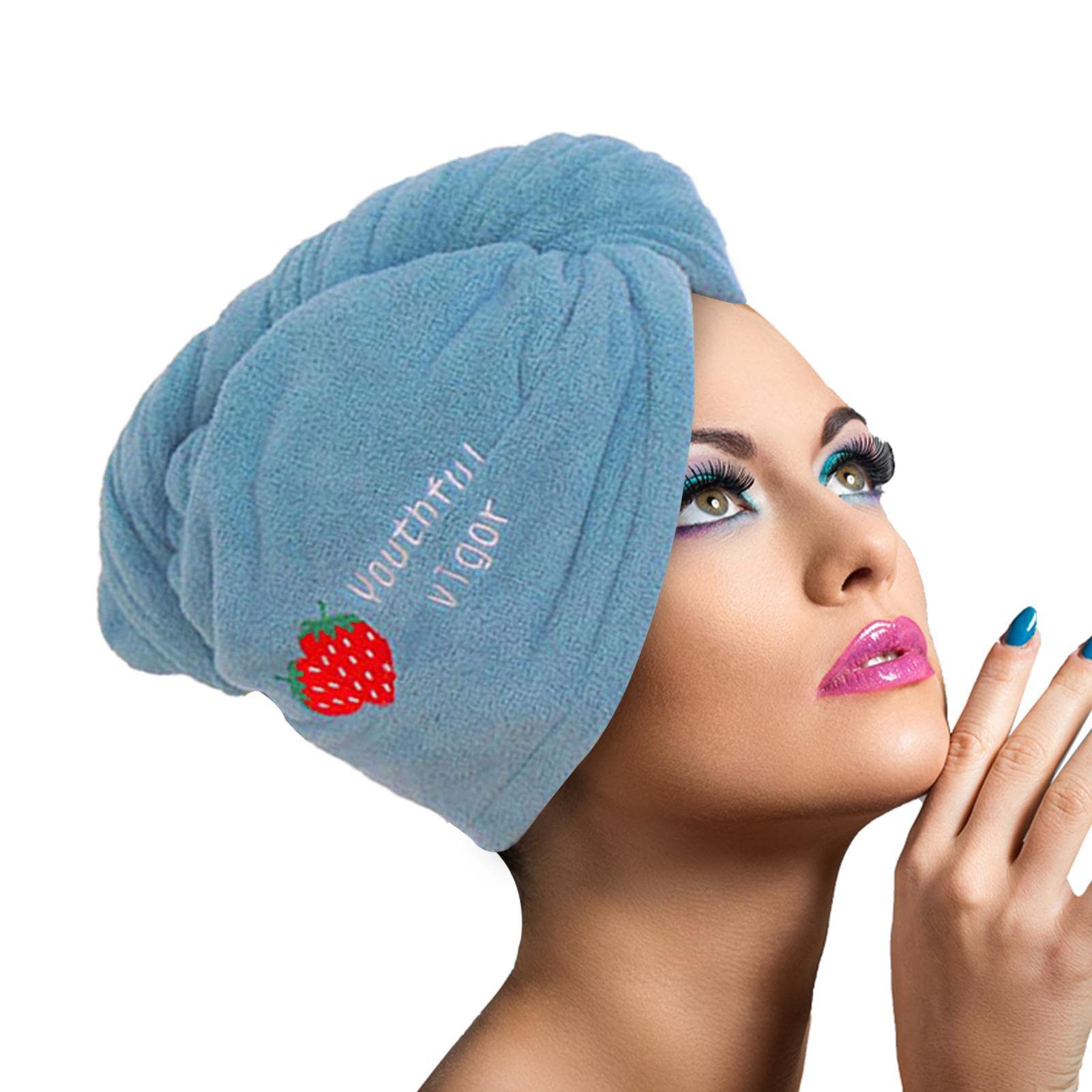 10 asciugamani per capelli | motivo fragola asciugamano in microfibra per capelli, assorbente ad asciugatura rapida turbante avvolgente, asciugamano in microfibra per bambini e adulti | capelli, assorbente ad asciugatura rapida turbante avvolgente, asciug