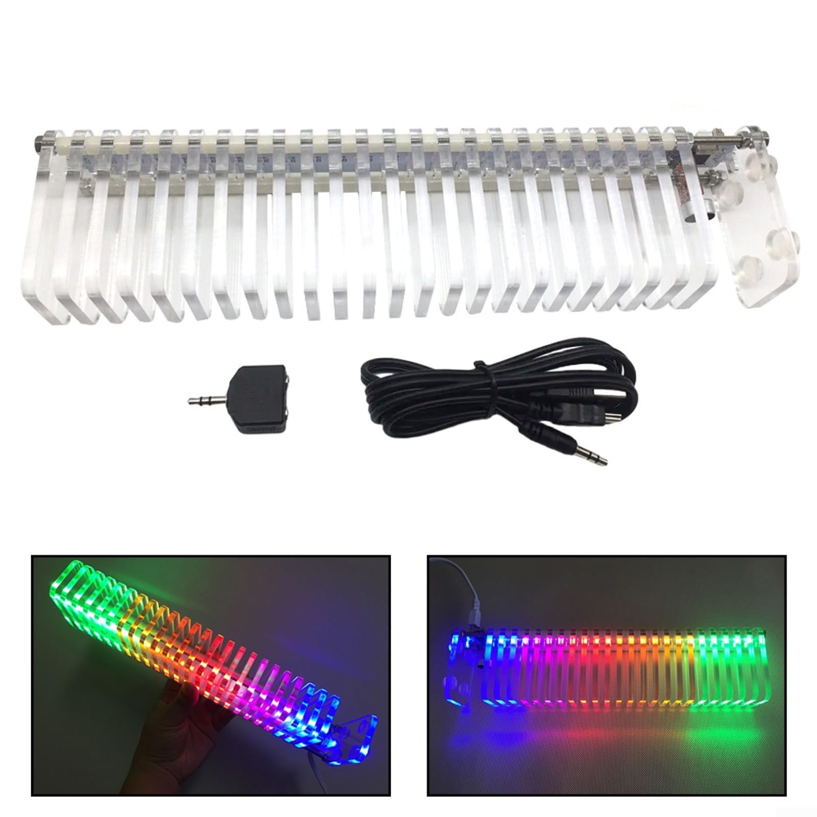 KS25 LED Music Analyzer Kit, 16-Segment VU Meter mit 8 Anzeigemodi, Audio Visualizer für Elektronik Hobbyisten