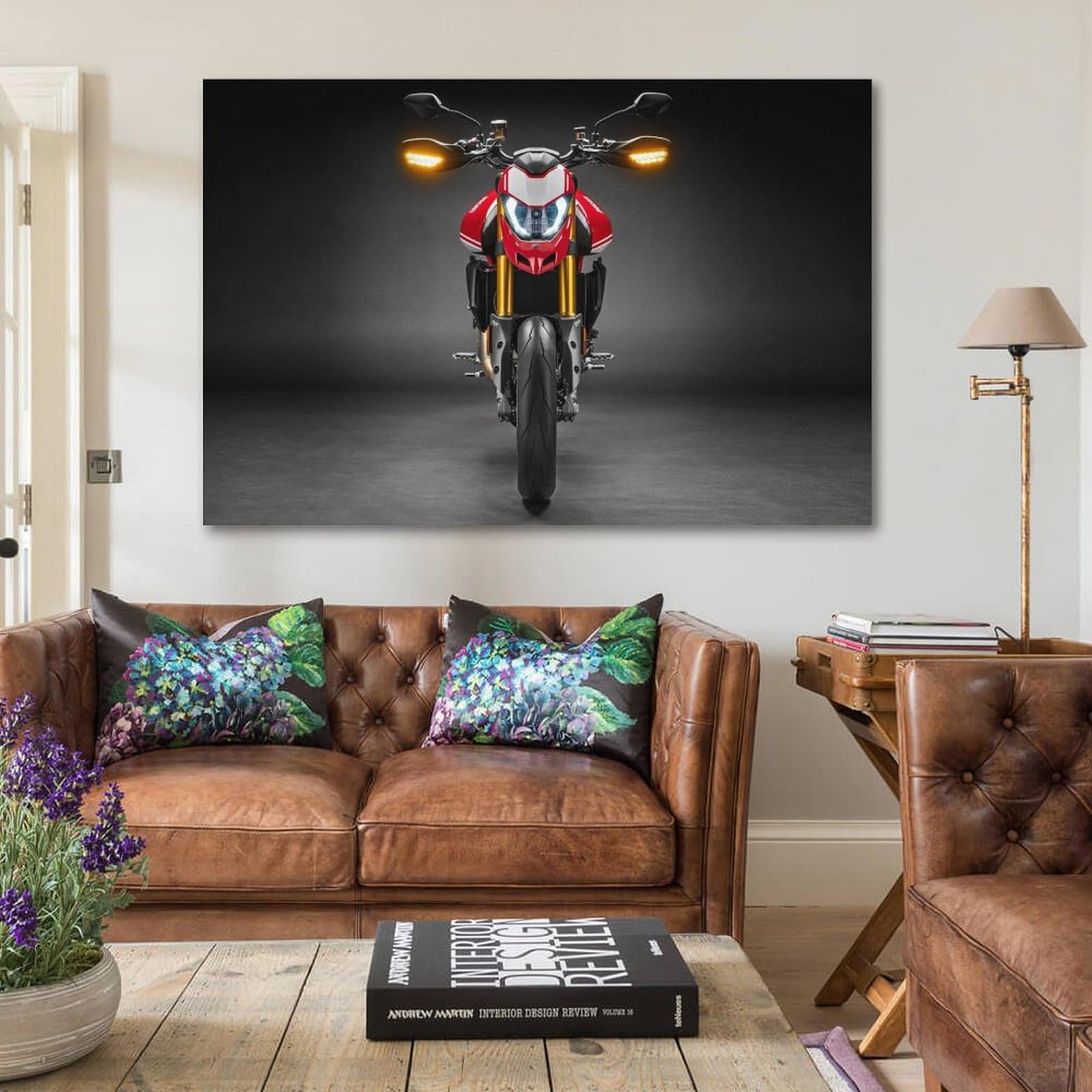 Toile Déco Murale Ducati Hypermotard 950 - Art Moto Moderne, Prêt à Accrocher