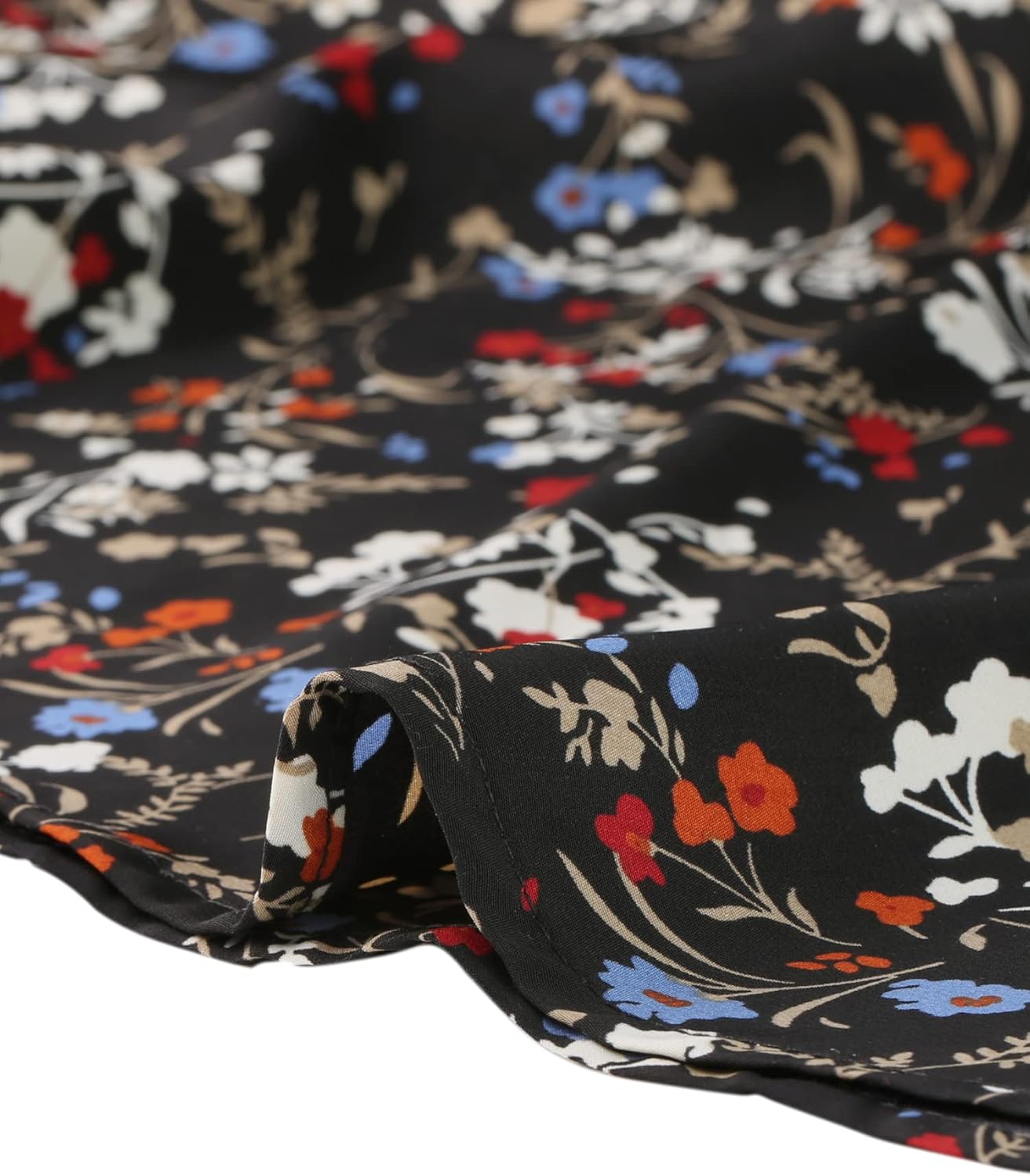 Agnes Orinda Women's Plus Size Boho Floral Wrap Skirts a Line Midi Chic Ruffled Hem High Waisted Skirt - Image 5