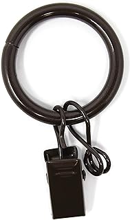 Solid Metal Window Drapery Curtain Panel Ring with Eyelet, 1" Inner Diameter, Fits Up to 3/4" Rod - Set of 10, Oil-Rubbed Bronze/ORB