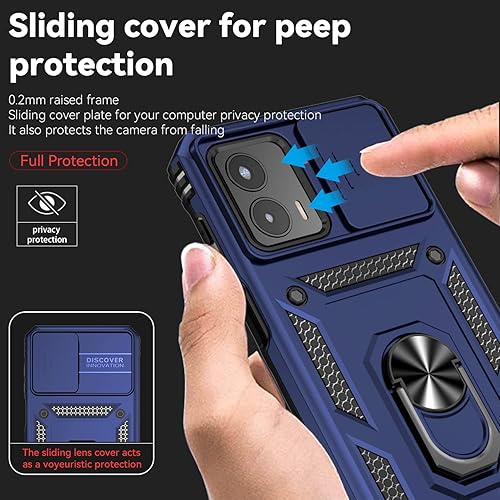 Miniatura 6 de Funda para Redmi Note 10 4G  Note 10S 4G  Note 11 SE (India), funda para Xiaomi Poco M5s 4G con soporte de anillo cubierta azul