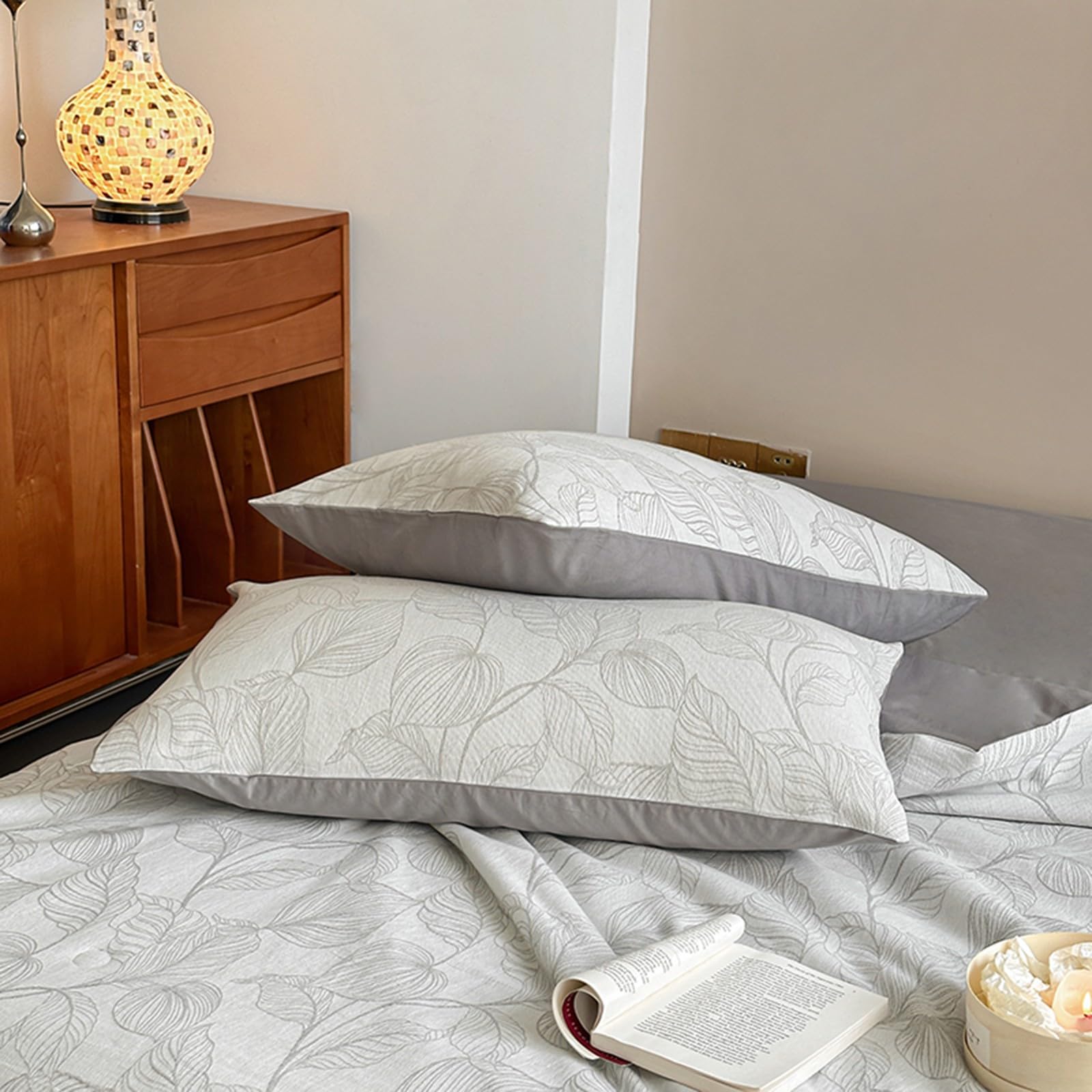Set Copripiumino con Lenzuola, copripiumini e Coperte rinfrescanti per Chi Dorme al Caldo - Trapunta Leggera in Puro Cotone Lavabile in Lavatrice e climatizzata