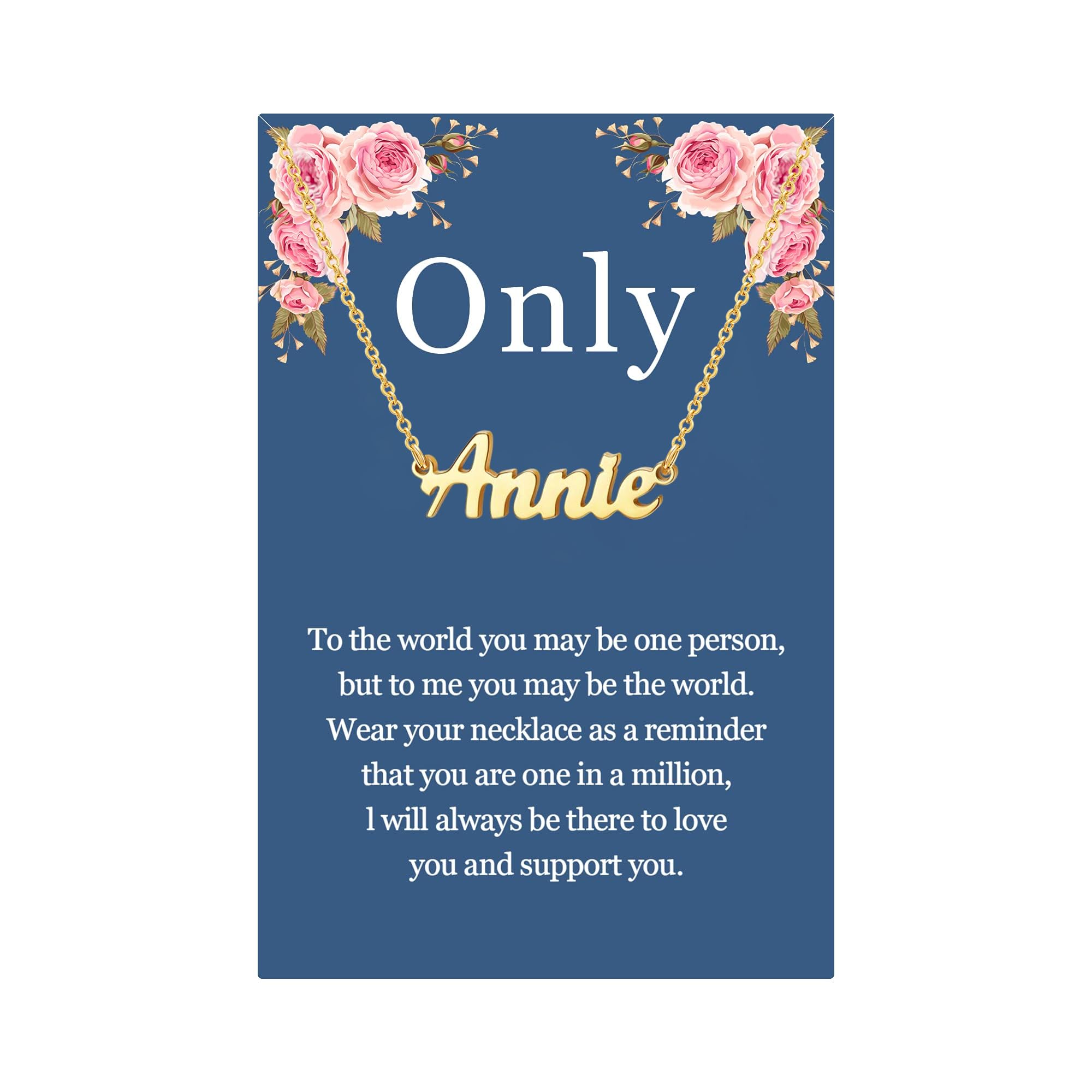 SANNYRAName Necklace Personalized, 18K Gold Plated Silver-plated Customized Nameplate Necklaces Jewelry Gifts for Women