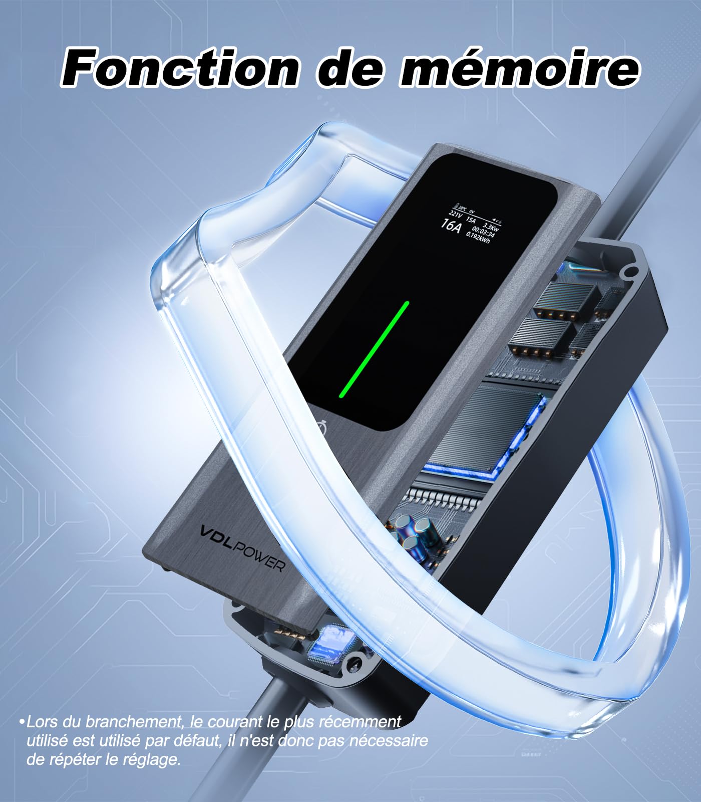 Chargeur Voiture Electrique, 3.6KW EV Chargeur Type 2, Courant réglable 6/8/10/13/16A, 5M Cable Recharge Véhicule Electrique avec EU Schuko, Borne de Recharge Monophasé IP65 (3.68KW-5M)