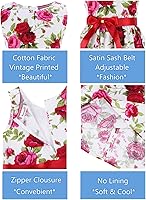 Vista 21 de Vestido de verano para niña, de algodón, con diseño floral