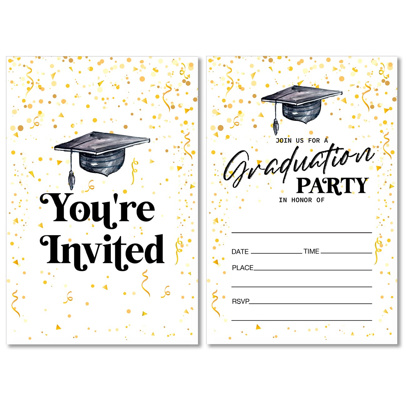 20 Graduation Party Invitations with Envelopes Grad Cap Announcement Invites  – Cardiology Healthcare of South Florida, image size:1300x1300