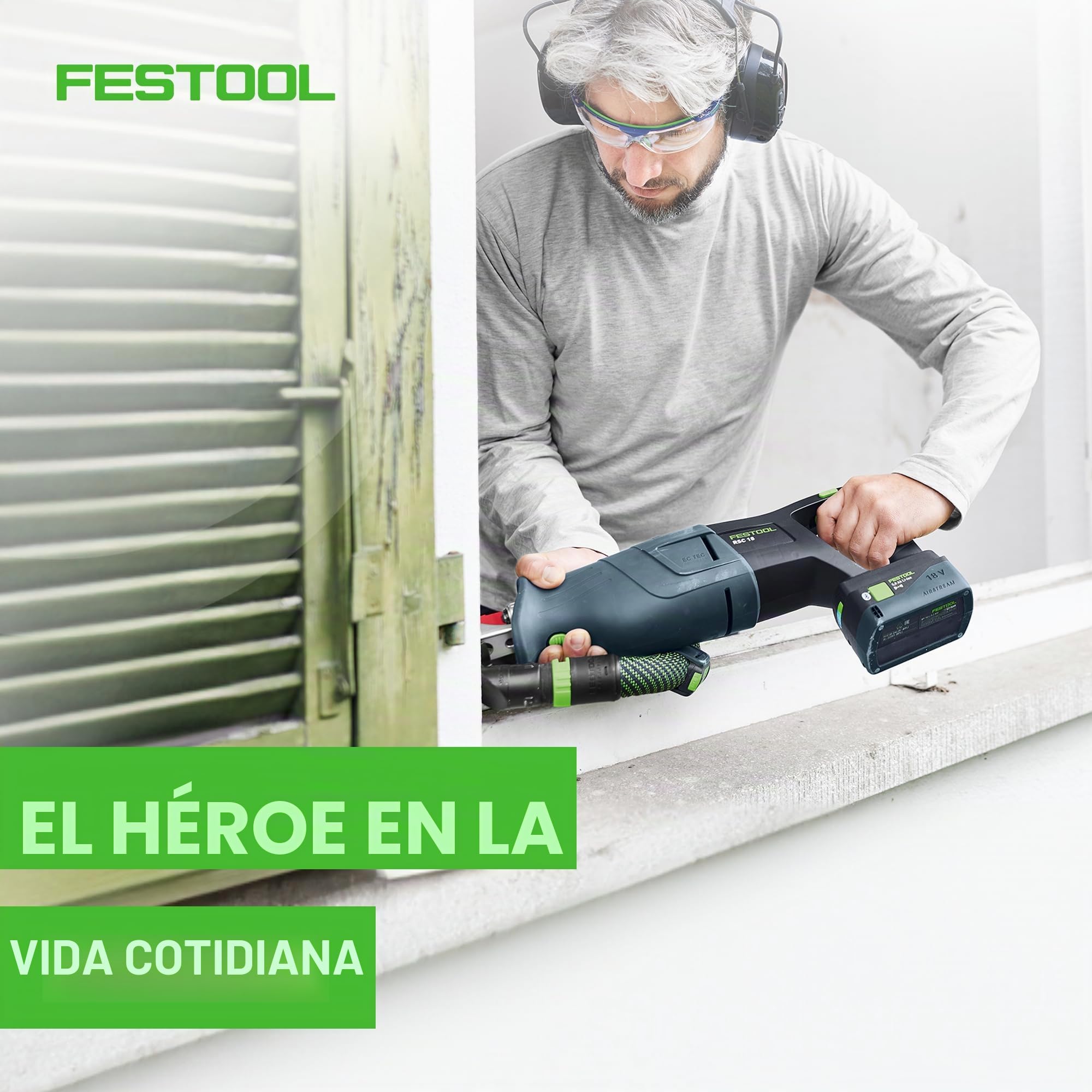 Festool Sierra de Sable a Batería RSC 18 EB-Basic, 18 V | Motor EC-TEC sin escobillas, pendulo opcional, LED integrado, cambio de hoja sin contacto, con Systainer