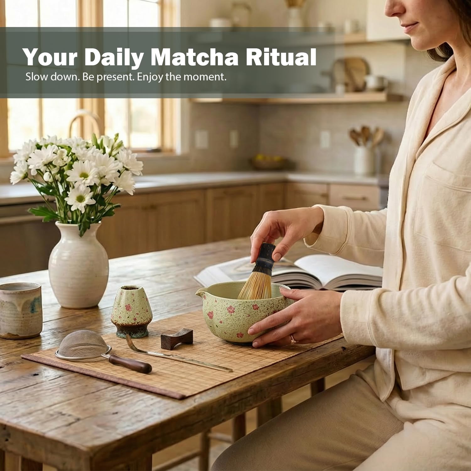 Matcha Whisk Set - Bowl & Tools for Tea -3 Matcha Whisk Set - Bowl & Tools for Tea -3