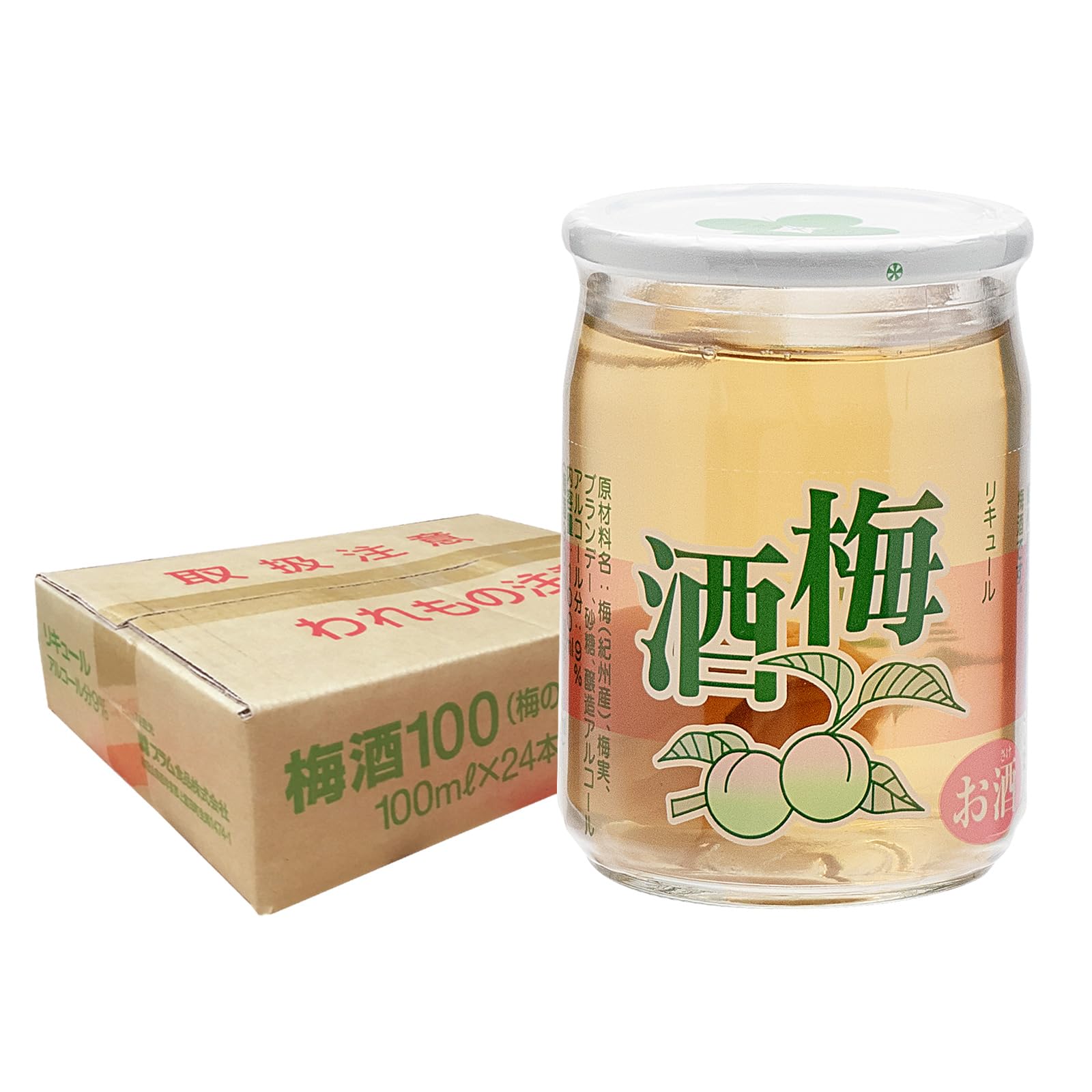 Amazon.co.jp: プラム食品 梅の実入り 梅酒100 （100ml×24本
