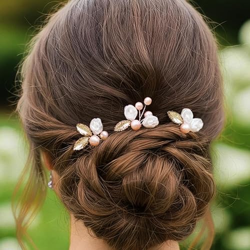 Miniatura 6 de Heread Pearl Bride - Horquillas para el pelo de boda de cristal plateado, accesorios para el cabello de novia con diamantes de imitación para