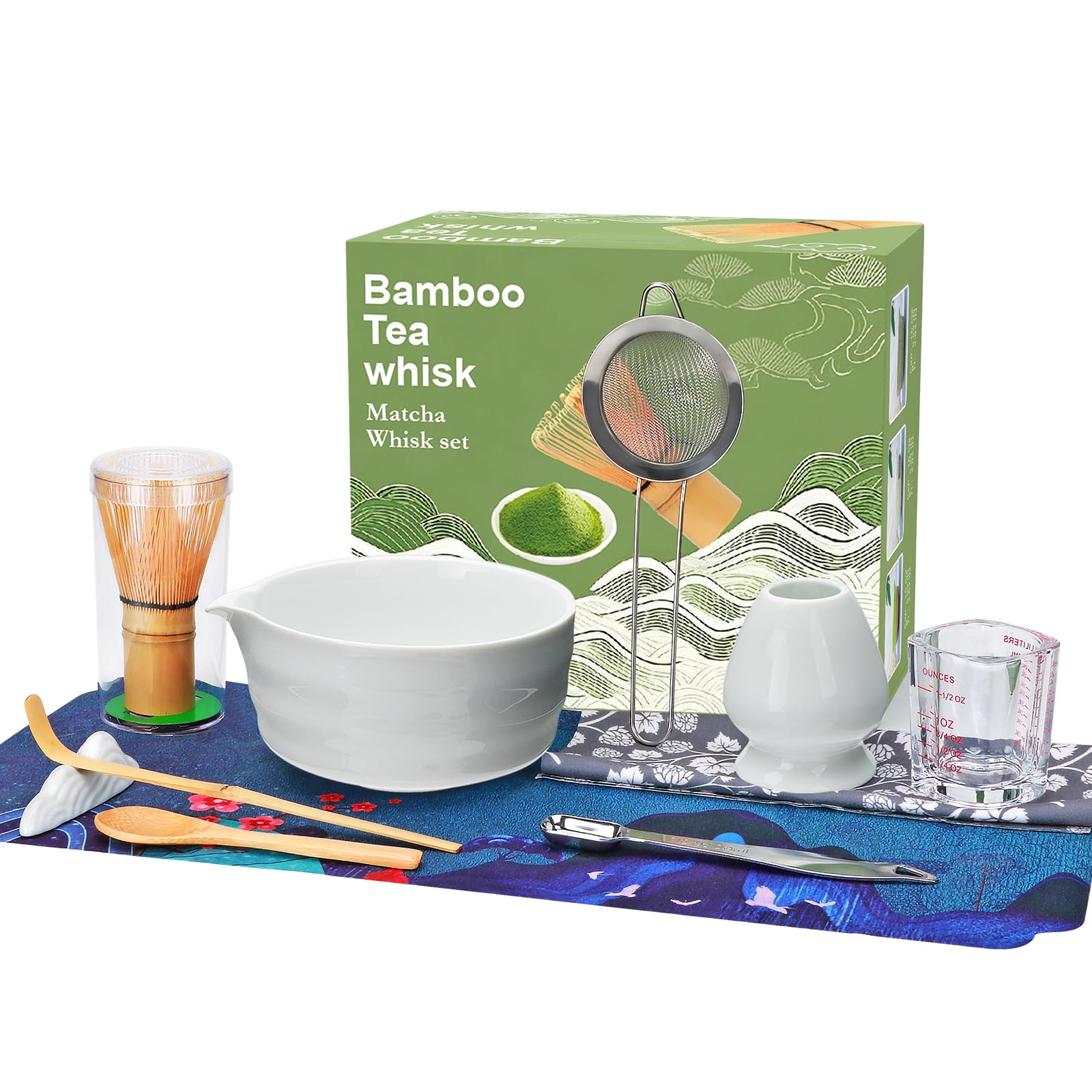 Matcha Whisk Set 11Pcs Matcha Set Matcha Kit Whisk Made from 100 Natural Bamboo 11-component set for all