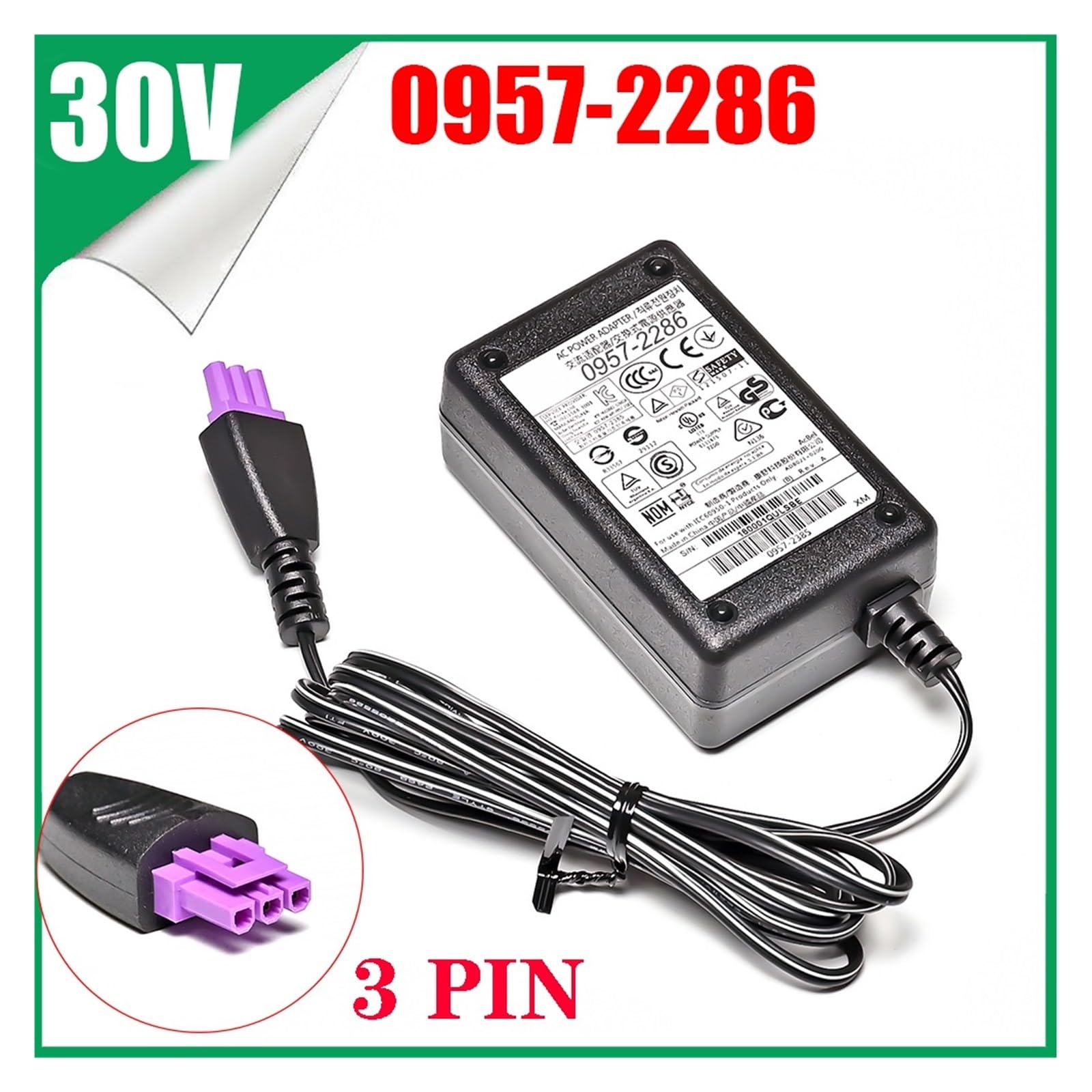 100-240 V 50/60 Hz 300mA 30 V 33 A (BR) zasilacz sieciowy