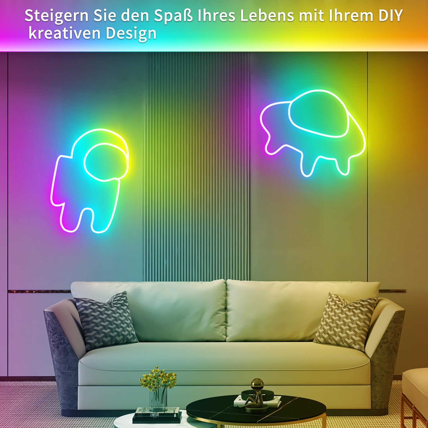 segrass Tira de luces LED de neón de 15 m, CC 24 V RGB, luces LED de neón, control remoto, flexible, resistente al agua, para dormitorio, sala de juegos, decoración al aire libre