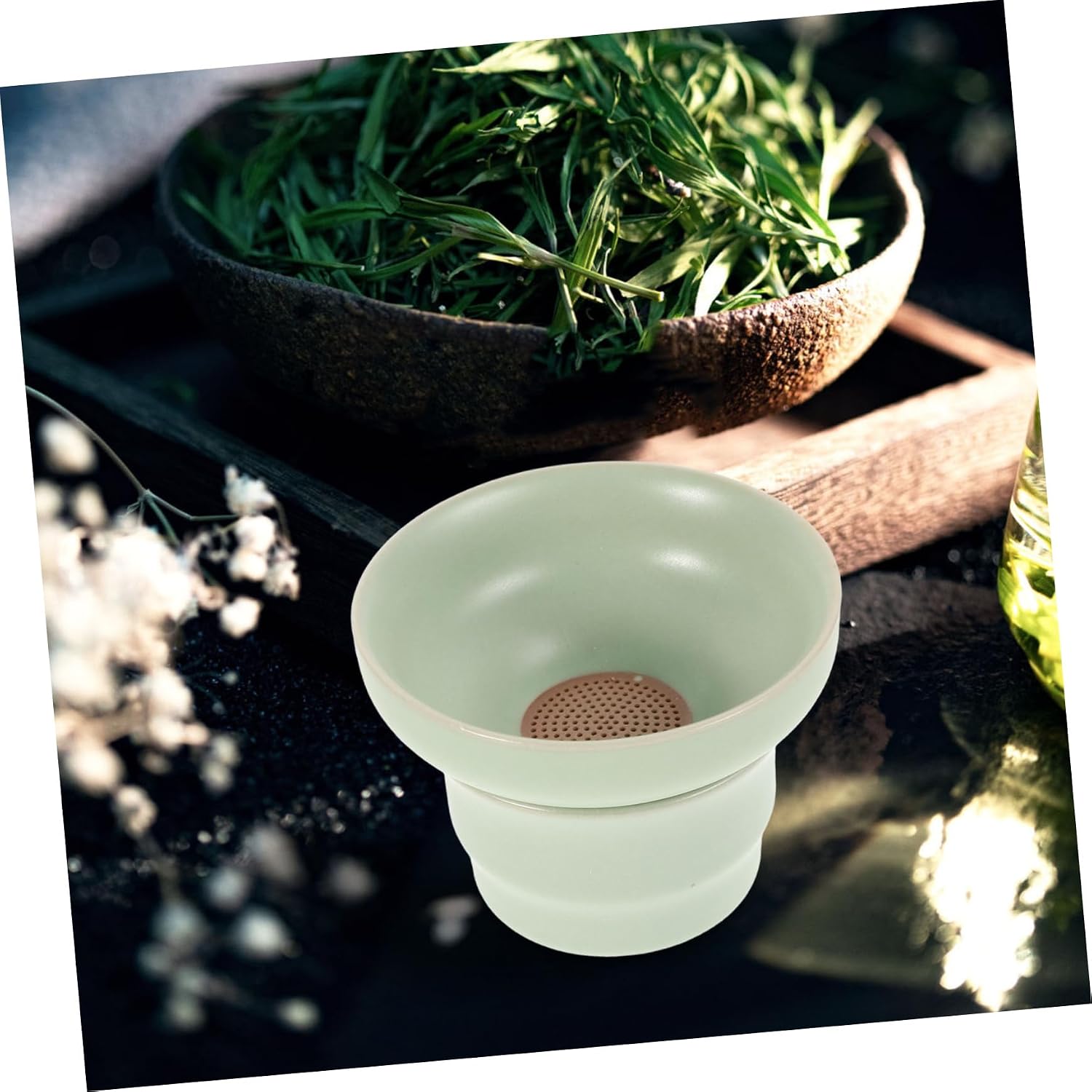 Ceramic Tea Infuser Strainer Tool for Loose Tea Easy to Clean Design for